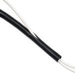 D-Line Cable Tidy Tube, Pre-Split Cable Sleeve, Flexible LDPE Electrical Conduit, PC Cable Management, TV Wire Hider - 25mm Diameter, 1.1m Length - Black