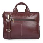 ADISA Laptop Messenger Office Bag Briefcase for Work for Men (Lb6050-Bro, Brown)