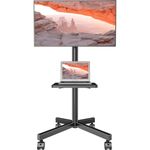 AX WABER Mobile TV Stand for 23-60 Inch LCD LED Flat/Curved Panel Screen TVs, Rolling TV Cart Holds up to 40kg Portable Stand with Laptop Shelf Rolling Floor Max VESA 400x400mm