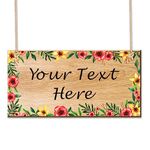 Personalised Garden Signs and Plaques for Outside Garden Signs Wooden Signs Welcome Sign Door Hanging Wall Sign Yard Signs House Plaque Home Decor Christmas Gardening Gifts with Any Text(Design 3)