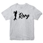 Personalised Boys Golf T Shirt, Kids Custom Golfing Gifts Boys Tee, Christmas and Birthday Gifts for Son who Loves Playing Golf, 12-13 Years, Sport Grey