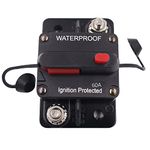 60 A Car Circuit Breaker with Manual Reset 12V-48V DC Waterproof Car Audio Inline Circuit Breaker Fuse Holder Inverter for Motor Car Marine Boat Solar power