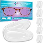 GMS Optical Adhesive Anti-Slip Teardrop Air Bag Cushion Silicone Nose Pad Reduce Pressure and Prevent Slipping for Glasses, Eyeglasses, Sunglasses(15mm x 8mm x 3.2mm) (5 Pair) (Clear)