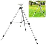 Heavy Duty Impact Sprinkler on Tripod Base, Metal Pulsating Tripod Sprinkler for Large Garden, Lawn and Yard, Tower Sprinkler with Adjustable Coverage and Height, Extends Up to 48IN