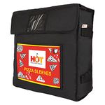 HOT DELIVERY BAG Foldable Pizza Bike Delivery Bag - Black (OS) | 26 liters (14X 14 X 6.5 inch) | Can Keep Three 13" Pizza or 4 Meals hot for 1 Hour