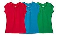 BIENZOE Girl's School Uniform Breathable Quick-Dry T-Shirt PackD 10/12