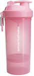 Smartshake Original 2GO One Protein Shaker Bottle 800 ml | Leakproof Gym Shaker Drink Bottle for Protein Shakes | BPA Free Protein Powder Shaker Cup for Men & Women | Light Pink