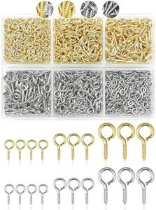 470pcs FIVEIZERO Mixed Gold & Silver Copper Small Screw Eye Pins for Jewelry Making & DIY Crafts, Mini Eyelet Screws for Art Projects & Bead Charms, Tiny Eye Hooks & Screw Eyes in 3 Sizes for Crafts