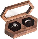 Double Ring Box for Wedding Ceremony Wooden Rustic Ring Holder Mr and Mrs Ring Box Ring Bearer Box for Wedding Ring Barrier Box