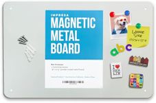 Impresa Magnet Display Board for Wall - Metal Memo Board for Office, Home, Kitchen, and Classrooms - Great for Hanging Photos, Shopping Lists, and More - Includes Pre-Drilled Holes (17.5 x 12 in)