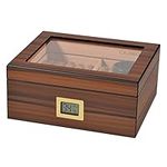 Royal Glass Top 100% Cedar Cigar Humidor with Precision Digital Hygrometer, Humidifier and Removable Tray, Cigar Box for Men/Women Hold 25-50 Cigars