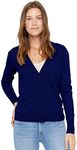 State Cashmere Women's Button Front V-Neck Cardigan 100% Pure Cashmere Long Sleeve Sweater (Navy, X-Large)