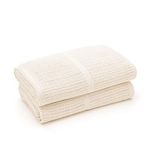 Bloomsbury Mill - Cellular Blankets Baby - Soft 100% Organic Cotton Baby Blanket - Pack of 2 - Baby Essentials For Newborn - Ideal for Cot Bed, Travel, Car Seat, Pram, Moses Basket - Cream 75x95cm