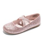 DREAM PAIRS Girl's Ballet Flat Kids Mary Jane Flower Dress Shoes for Wedding Party,Size 13 Little Kid,Pink,Angie-2