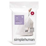 simplehuman Custom Fit Trash Can Liner A, 4.5 Liters / 1.2 Gallons, 30 Count