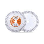 BGTEC Diamond Granite Turbo Blade,2pcs 3"/75MM Cutting Disc for Concrete, Hard Artificial and Natural Stones