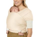 Ergobaby Baby Sling for Newborns from Birth up to 11.3 kg, Aura Knit Sling wrap Made from Recycled Fabrics, Elasticated and Breathable, Unisex Sling wrap, Cream