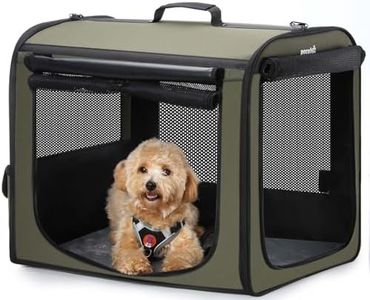 Dog Car Carrier Stable and Light Weight, Dog Carrier for Car, Portable Dog Car Crate with Breathable Windows, Foldable Pet Carrier for Both Indoor and Outdoor Use, Dog Travel Crate with Curtain Green