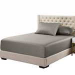 Royal Hotel Soft Cotton Fitted Sheet, 600 Thread Count, Silky Soft Fitted-Sheet, 100% Cotton Fitted, Queen, Gray