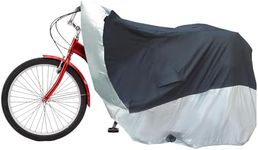 Formosa Covers | Premium Heavy Duty Adult Tricycle Cover Fits Schwinn, Westport and Meridian- Protect Your Bike from Rain, Dust, Debris, and Sun | Black/Silver Dual Tone | 94"L x 37"W x 49"H