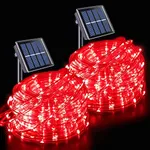 JMEXSUSS Valentine Solar Rope Lights,2 Pack 100 LED 33ft 8 Modes Solar Rope Lights Outdoor Waterproof Red LED Fairy Lights for Valentine's Day Tent Gazebo,Trampoline,Walkway,Pool Decor(Purple)