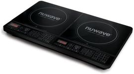 Nuwave PIC Double, Portable, Powerful 1800W with 2 Large 8” Heating Coils, Independent Controls, 94 Temp Settings from 100°F to 575°F in 5°F Increments, 11.5” Shatter-Proof Ceramic Glass Surface