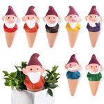 EVER FLORE 7 Pack Self Watering Spikes Cute Dwarf Shape Terracotta Indoor and Outdoor Plant Watering Globes, Self-Watering Clay Planters Devices, Perfect for Vacation Garden Plant Care (Dwarf Shape)