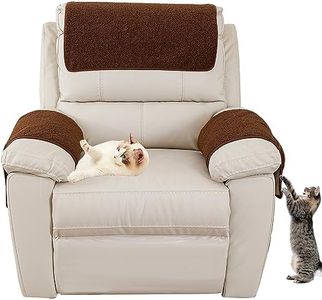 Sofa Armrest Cover, Headrest Cover for Recliner Chair Arm Cover, Lamb Velvet Armchair Slipcover Nonslip Furniture Protector for Pets Leather Sofa Couch (Coffee,1 Seater(3pcs))