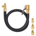 STHIRA® Tire Inflator Hose Extension 3 Adapters Quick-Connect Deflation 19.6'' Air Compressor Hose Brass Lock-On Air Chuck for Car Motorcycle Bicycle Tires Cycle Pump Nozzle