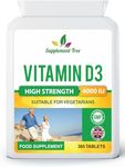 Vitamin D 4000IU 365 Vegetarian Tablets | High Strength Cholecalciferol Vitamin D3 Supplement | UK Manufactured