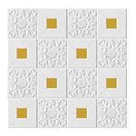 GAPTUR Foam 3D Ceiling Wallpaper for Bedroom, Hall, Living Room, Wall Stickers for Home Decors False Ceiling Wallpaper self-Adhesive Wallpaper (20, White + Gold sticker)