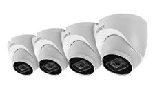 Lorex E841CD-E Indoor/Outdoor 4K Ultra HD Security IP Dome Camera, 2.8mm, 130ft Night Vision, Color Night Vision, Audio, White (4 Pack)