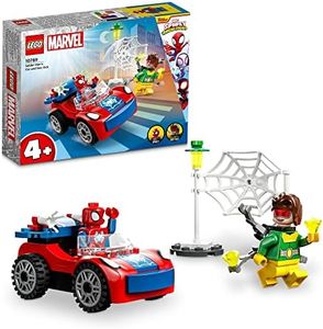 LEGO® Super Heroes Marvel Spider-Man's Car and Doc Ock 10789 Building Toy Set with 2 Minifigures and Authentic Accessories; Includes Glow-in-The-Dark Elements; Fun Super Hero Toy for Kids Aged 4+