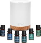 ASAKUKI Essential Oil Diffuser with Essential Oils Set, 300ml Aromatherapy Diffuser & Top 8 Essential Oils, Cool Mist Home Humidifier with with 7 LED Color Changing Light and Auto-Off Safety Switch