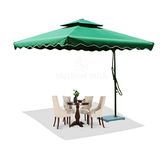 World of Wish 2.5X2.5 M Side Pole Square Garden Patio Umbrella with Base -Green (Café Umbrella/Outdoor Umbrella/PoolSide Umbrella/Cantilever Umbrella/Resort Umbrella)