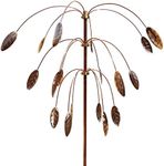 Stanwood Wind Sculpture: Kinetic Copper Triple Spinner - Falling Foliage