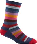 Darn Tough Women's Mystic Stripe Crew Lightweight with Cushion Lifestyle Sock (Style 1644) - Denim, Small