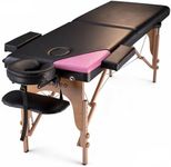 Professional Massage Table Portable Massage Bed for Spa Salon Tattoo Esthetician Lash Reiki, Adjustable Height 84" Long & 500 LBS Load Capacity, Black (2-Section)