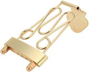 Artibetter 6 String Guitar Trapeze Tailpiece Bridge for Jazz Archtop Guitar-Golden