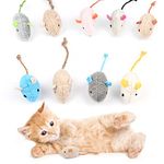 Adiwo Catnip Mouse Toys, 9 Pack Catnip Toys for Cats, Mini Pet Chew Small Plush Mouse Cat Toy, Catnip Teeth Cleaning Toys for Kick Bite, Play and Indoor Interactive (Mixed Color)