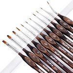 Nicpro 11PCS Miniature Paint Brushes - Model Paint Brush Set for Acrylic Oil Watercolour, Micro Detail Paint Brushes for Model, Miniature, Art Painting, Fine Detailing, Paint by Numbers, Craft