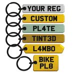 Pixly® Personalised Custom Licence Plate Keychain, Mini UK Number Plate Keyring, Name Key Chain, Motorbike Hex Car Registration Key Ring, Gift Private Reg Fob, Gift for Him Her (Custom Plate)