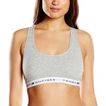 Tommy Hilfiger - Cotton Iconic Bralette, Grey - 90% Cotton and 10% Elastane - Racer Back Styling - Elastic underband - Size XS