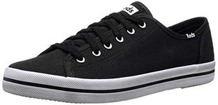 Keds Women's Kickstart Premium Sneaker, Black Solid Canvas, 9 M US