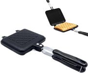 HningBuyox Sandwich Maker, Grilled Panini Maker Pan with Non-Stick Plates, Stovetop Toasted Sandwich Maker Press, Double Sided Aluminum Flip Cheese Maker Frying Pan for Home Kitchen Breakfast Camping