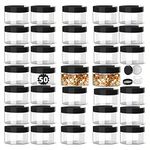 2oz Plastic Containers w/Lids 50Pack BPA Free,Bulk Clear Empty Refillable Round Sugar Scrub small 2 Oz Plastic Jars with Lid