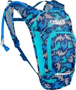 CamelBak Mini M.U.L.E. Kids Hydration Backpack for Hiking and Biking - 50oz, Sharks