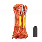 WGOS Climbing Ropes, Braided Polyester Arborist Rigging Rope, Dynamic Rock Climbing Ropes, Escape Equipment 10mm in 32ft/64ft/96ft/160ft/230ft/500ft/985ft with Carry Bag