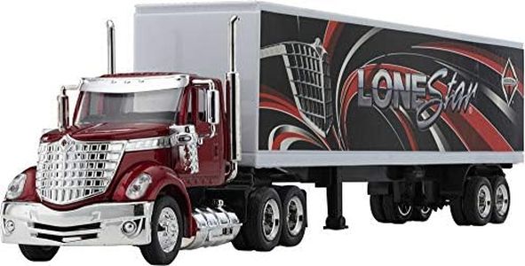 Wheel Master International Lonestar Tractor Trailer Play Toy Truck Vehicle for Kids, Lonestar Design, with Functions, Pre Built Semi, Realistic Look and Openable Doors Great Gift for Children