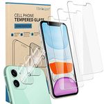 3 Pack iPhone 11 Screen Protector and 3 Pack Camera Lens Protector, Wisdompro Clear Tempered Glass Screen and Camera Lens Protector for 6.1 inch Apple iPhone 11